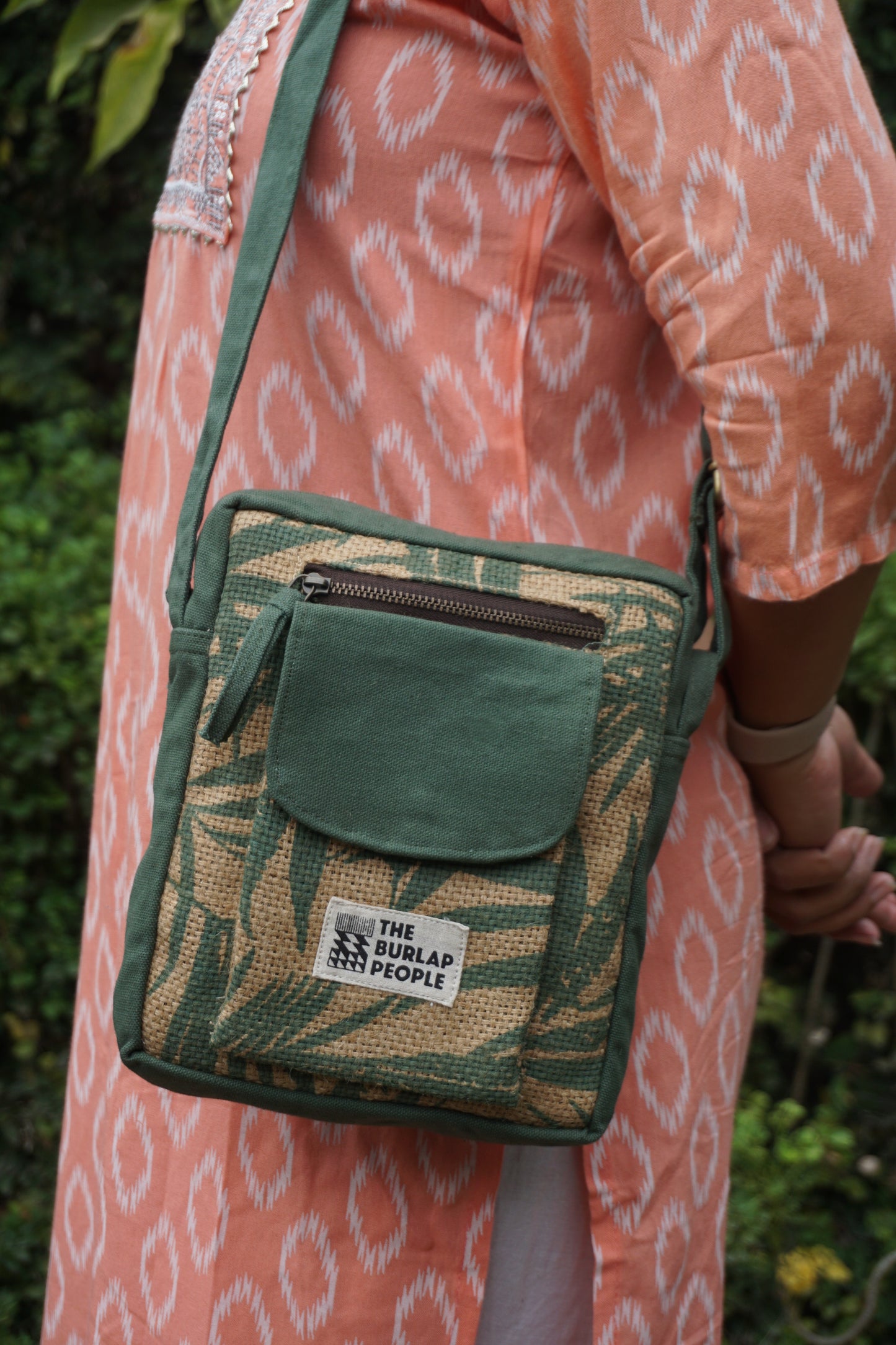 Sale - Sling In Green Leaf Printed