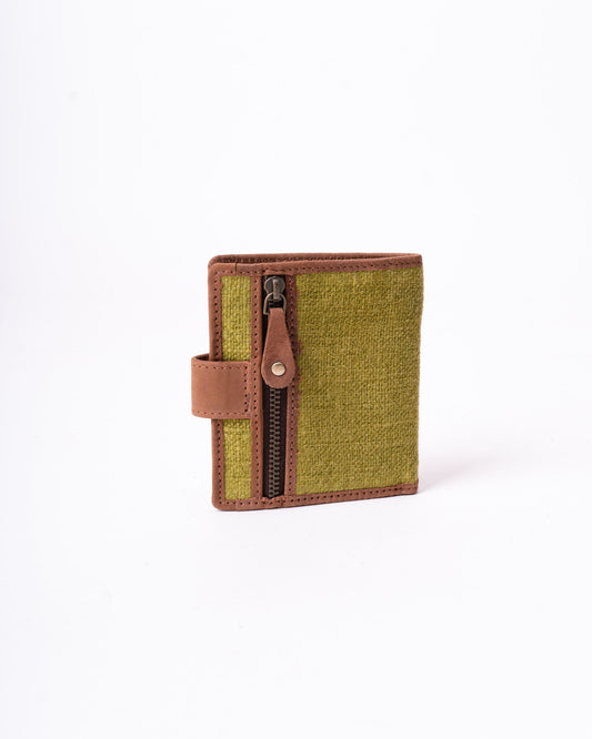The Flip Wallet with Button Enclosure in Olive