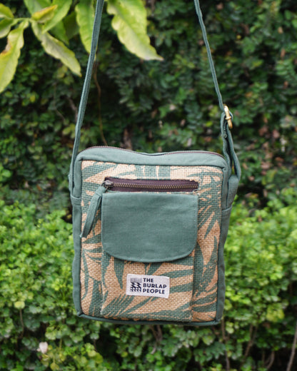 Sale - Sling In Green Leaf Printed