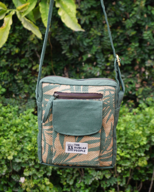 Sale - Sling In Green Leaf Printed