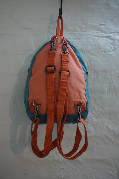 Sale - Canvas Lil Sister In Peach & Sky Blue