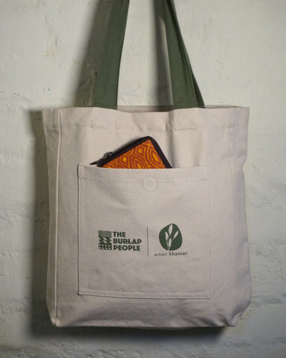 Amar Khamar x The Burlap People : Shaak Shobji tote bag