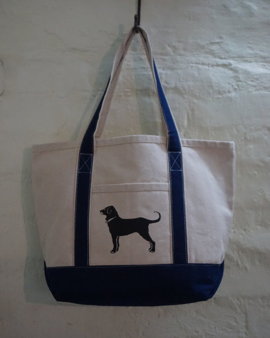 Sale - Tote Bag in White and Blue
